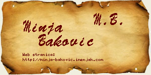 Minja Baković vizit kartica